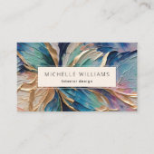 Elegant Greenery Abstract Leaf Visitekaartje (Voorkant)