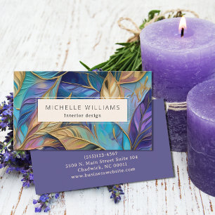 Elegant Greenery Abstract Leaf Visitekaartje