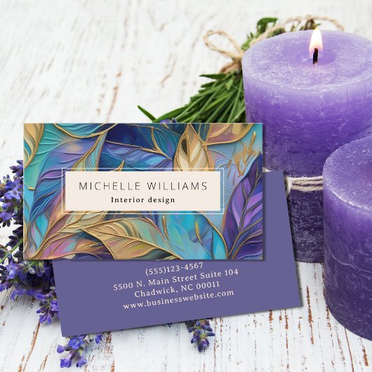 Elegant Greenery Abstract Leaf Visitekaartje