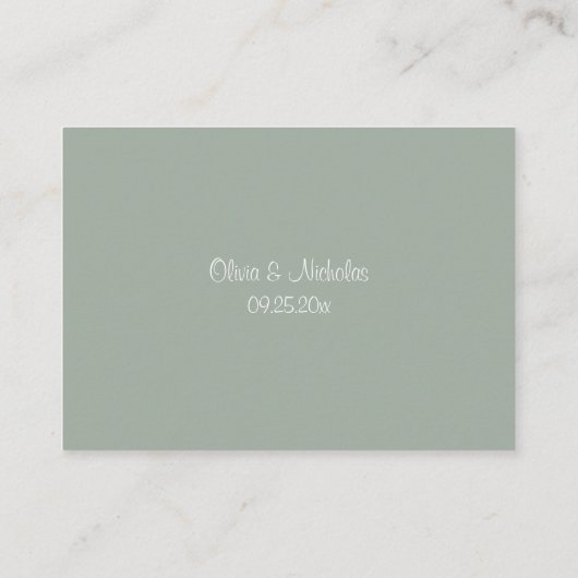 Elegant Greenery Accommodatie Card Informatiekaartje (Achterkant)