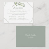 Elegant Greenery Accommodatie Card Informatiekaartje (Voorkant / Achterkant)