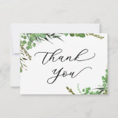 Elegant Greenery Afstuderen Dank u kaart (Voorkant)