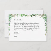 Elegant Greenery Afstuderen Dank u kaart (Achterkant)
