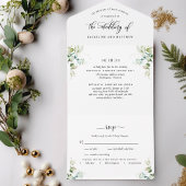 Elegant Greenery All in One Wedding Invite All In One Uitnodiging