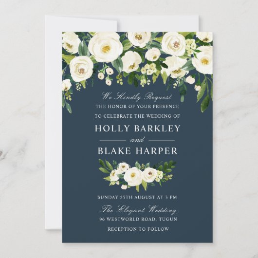 Elegant Greenery All Seasons Wedding Invitation Kaart (Voorkant)