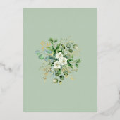 Elegant Greenery and Wedding Dress Vrijgezellenfee Folie Uitnodiging (Achterkant)