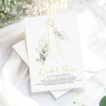 Elegant Greenery and Wedding Dress Vrijgezellenfee Folie Uitnodiging<br><div class="desc">Romantische groen- en trouwgarnaal vrijgezellenfeest,  echte folieuitnodigingen (goud,  zilver,  roos goud)</div>
