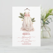 Elegant Greenery and Wedding Dress Vrijgezellenfee Kaart (Staand voorkant)