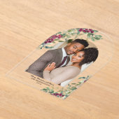 Elegant Greenery Arch Kerstfoto Vakantie Kaart Acryl Uitnodigingen (Laagn)