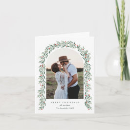 Elegant Greenery Arch Modern 2 Fotokerstfeest Feestdagen Kaart