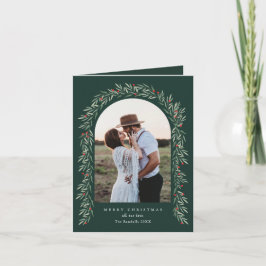 Elegant Greenery Arch Modern 2 Fotokerstfeest Feestdagen Kaart