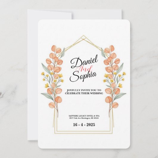 Elegant Greenery Arch Wedding Invitation  Kaart (Voorkant)