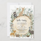 Elegant Greenery Australian Animals Baby shower in Kaart (Voorkant)
