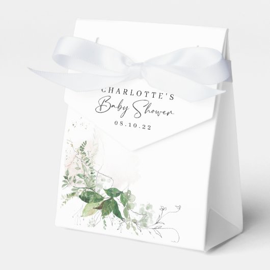 Elegant Greenery Baby shower Favor Box Bedankdoosjes (Voorkant Zijde)