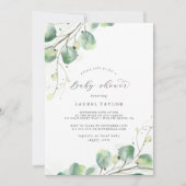 Elegant Greenery Baby shower Invitation Kaart (Voorkant)
