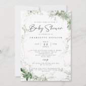 Elegant Greenery Baby shower Invitation Kaart (Voorkant)