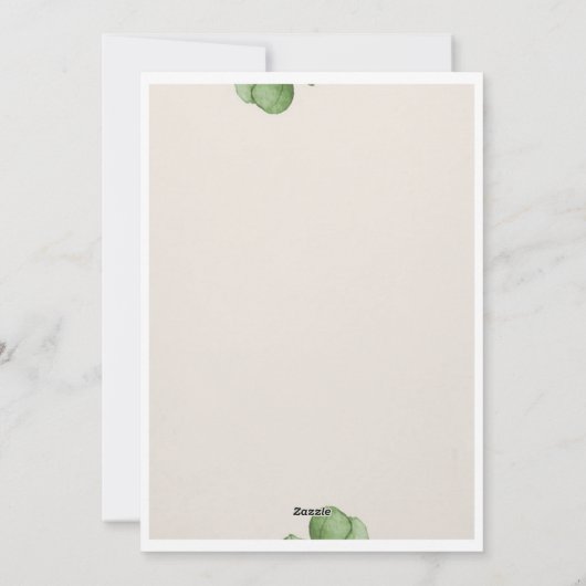 Elegant Greenery Baby shower Invitation Kaart (Achterkant)