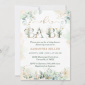Elegant Greenery Baby shower Invitation Kaart (Voorkant)
