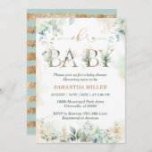Elegant Greenery Baby shower Invitation Kaart (Voorkant / Achterkant)