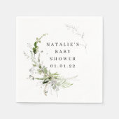 Elegant Greenery Baby shower Napkin Servet (Voorkant)