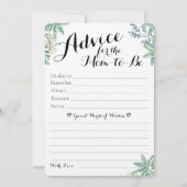 Elegant Greenery Baby shower Predictions & Advice (Voorkant)