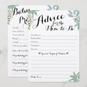 Elegant Greenery Baby shower Predictions & Advice (Voorkant / Achterkant)