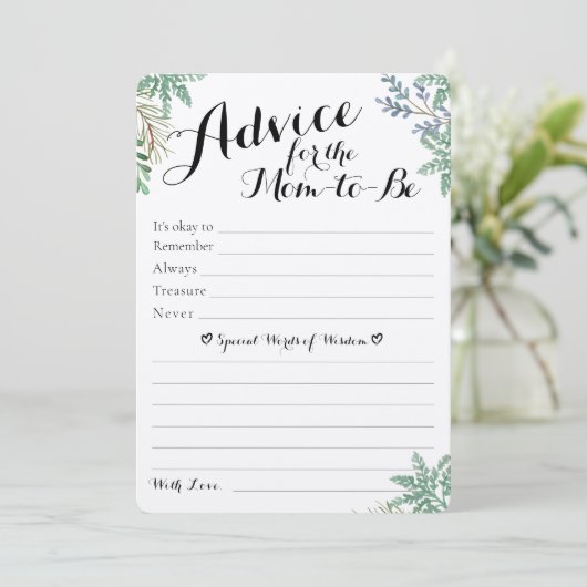 Elegant Greenery Baby shower Predictions & Advice (Staand voorkant)