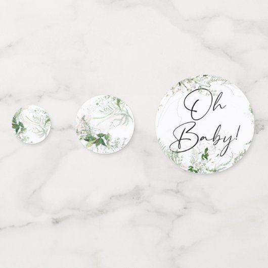 Elegant Greenery Baby shower Table Confetti (Voorkanten)