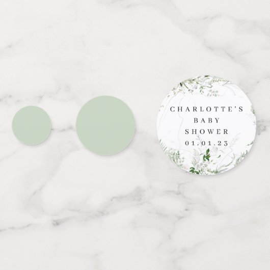 Elegant Greenery Baby shower Table Confetti (Achterkanten)