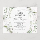 Elegant Greenery Baby shower Uitnodiging Briefkaart (Voorkant)