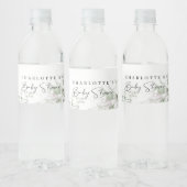 Elegant Greenery Baby shower Water Fles Labels Waterfles Etiket (Flessen)
