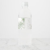 Elegant Greenery Baby shower Water Fles Labels Waterfles Etiket (Achterkant)
