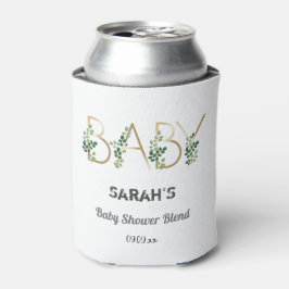 Elegant Greenery Baby Slogan Floral Baby shower Blikjeskoeler