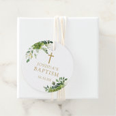 Elegant Greenery Baptism Christening Bedankjes Labels (In situ)