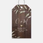 Elegant greenery barn county rustic bruiloft cadeaulabel (Voorkant)