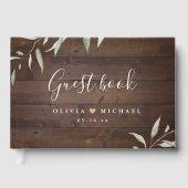 Elegant greenery barn county rustic bruiloft gastenboek (Voorkant)
