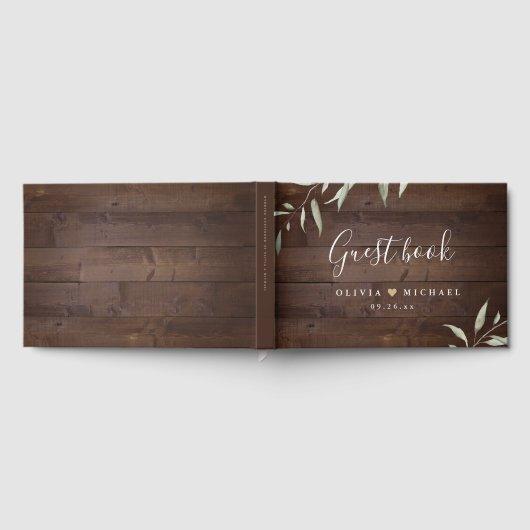 Elegant greenery barn county rustic bruiloft gastenboek (Volledig)