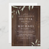 Elegant greenery barn county rustic bruiloft kaart (Voorkant / Achterkant)