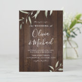 Elegant greenery barn county rustic bruiloft kaart (Staand voorkant)