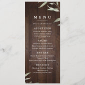 Elegant greenery barn county rustic bruiloft menu (Voorkant)