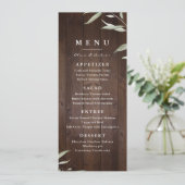 Elegant greenery barn county rustic bruiloft menu (Staand voorkant)