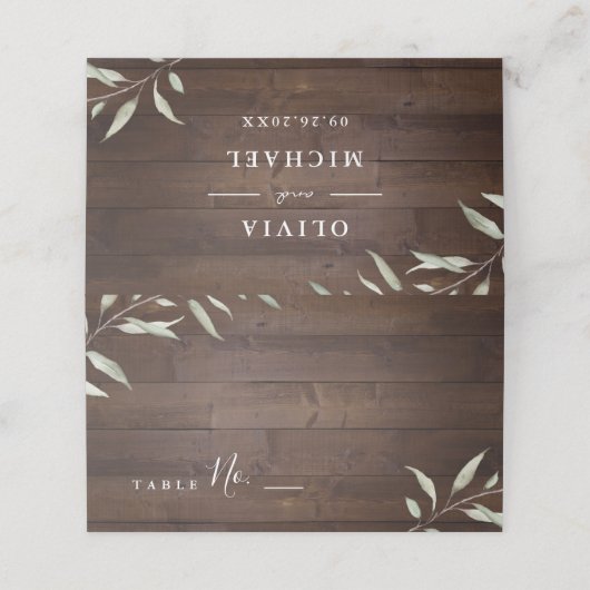 Elegant greenery barn county rustic bruiloft plaatskaartje (Buitenkant ongevouwen)
