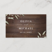 Elegant greenery barn county rustic bruiloft plaatskaartje (Achterkant)