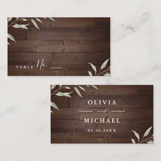 Elegant greenery barn county rustic bruiloft plaatskaartje (Voorkant / Achterkant)