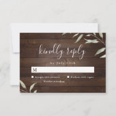 Elegant greenery barn county rustic bruiloft RSVP kaartje (Voorkant)