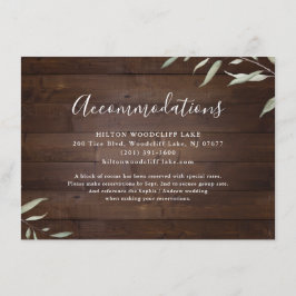 Elegant greenery barn wood rustic accommodaties informatiekaartje