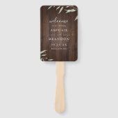 Elegant greenery barn wood rustige bruiloft handwaaier (Voorkant)