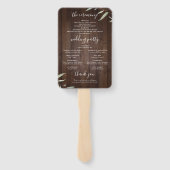 Elegant greenery barn wood rustige bruiloft handwaaier (Achterkant)