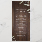 Elegant greenery barn wood rustige bruiloft menu (Voorkant)