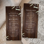 Elegant greenery barn wood rustige bruiloft menu